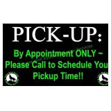 PICKUP DATES - BY APPOINTMENT ONLY!