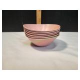 (6) Vtg Vernon Ware Tickled Pink 6" Bowls