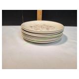 (8) Vtg Vernon Ware Tickled Pink 7.5" Plates