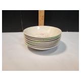 (8) Vtg Vernon Ware Tickled Pink 5.5" Bowls