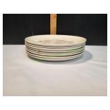 (8) Vtg Vernon Ware Tickled Pink 10" Plates