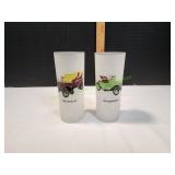 (2) Vtg Hazel Atlas Frosted Highball Glasses