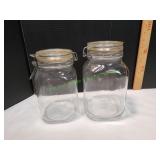 (2) Glass Canisters w/ Rubber Seal Lids