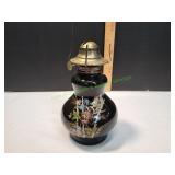 Vtg Kaadan Handpainted Glass Oil Lamp