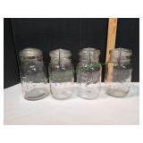 (3) Vtg Atlas & (1) Vtg Ball Jars w/ Glass Lids
