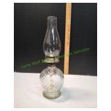 Vtg Kaadan Glass Clear Swirled Oil Lamp w/