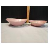 (2) Vtg Vernon Ware Tickled Pink Serving Bowls