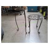 Outdoor Metal Plant Stand & Metal Side Table