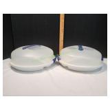 (2) Covered Divided Party Trays