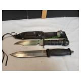 (2) Fixed Blade Knives w/ Sheath (2) Fixed Blade Knives w/ Sheath