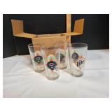 (4) Miller Lite Chicago Bears Bear Glasses