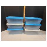 (6) Sterilite 6Qt Shoe Storage Totes w/ Lids