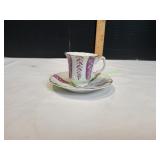 Vtg White & Purple Japan Teacup w/ Saucer