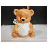 Vtg Teddy Bear w/ Handkerchief Cookie Jar