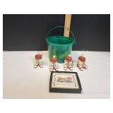 Plastic Christmas Bucket w/ Ornaments