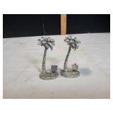 (2) 3" Silver Palm Trees