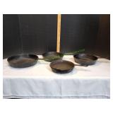 (4) Cast Iron Pans