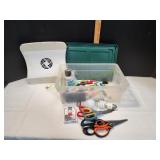 Small Tote of Office Supplies & More