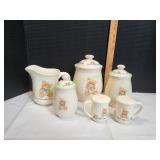Tienshan Stoneware Canisters, Pitcher & Shakers