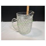 Vtg Indiana Diamond Point Clear Glass Pitcher