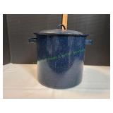 Blue Speckled Enamel Stock Pot
