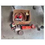 Box of Vtg Tins & More