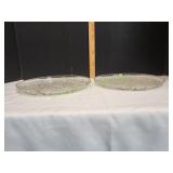 (2) Vtg Anchor Hocking Serving Platters