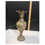 Vtg 16" Brass Vase