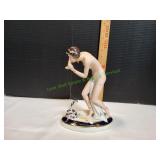 Vtg Porcelain Royal Dux Snake Charmer Figurine