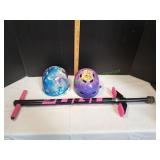 Pogo Stick w/ (2) Youth Bicycle Helmets
