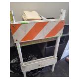 Sidewalk Closed Cross Here Barricade