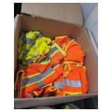 Box of Safety Vests, Helmets & Safety Sunglasses