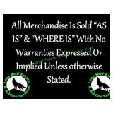 All Items Sold "As Is" & "Where Is" All Items Sold "As Is" & "Where Is"