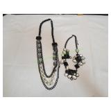 (2) Black Bib Necklaces (2) Black Bib Necklaces