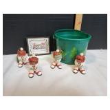 Plastic Christmas Bucket w/ Ornaments Plastic Christmas Bucket w/ Ornaments