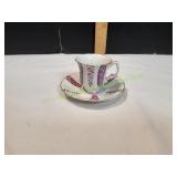 Vtg White & Purple Japan Teacup w/ Saucer Vtg White & Purple Japan Teacup w/ Saucer