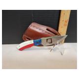 Handmade Custom Trump Knife w/ Leather Sheath Handmade Custom Trump Knife w/ Leather Sheath