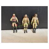 (3) GI Joe on Figures w/ Weapons