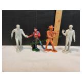 (2) Man from U N C L E & (2) Cowboy Figures