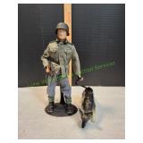 German WWII Soldier Action Figure w/ Dog