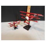 (2) Fokker DR-1 Classic Bi-Plane Models