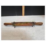 Vtg India Carving Fork&Knife Set in Wood Pedestal