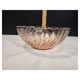 Vtg Arcoroc Rosaline Pink Swirl Serving Bowl