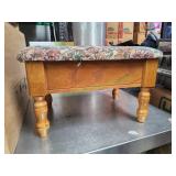 Vintage Upholstered Footstool w/ Storage