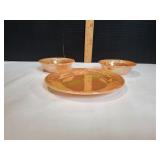 Fire King Peach Luster Laurel Leaf Dinnerware