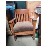 Vtg Wooden Rocking Chair