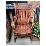 Vtg Wooden Rocking Chair