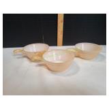 (3) Fire-King Peach Luster Beehive Bowls