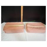 (2) Pink Wine Bottle Cooler Picnic Bag