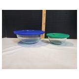 2.5 QT & 1 QT Pyrex Bowls w/ Lids